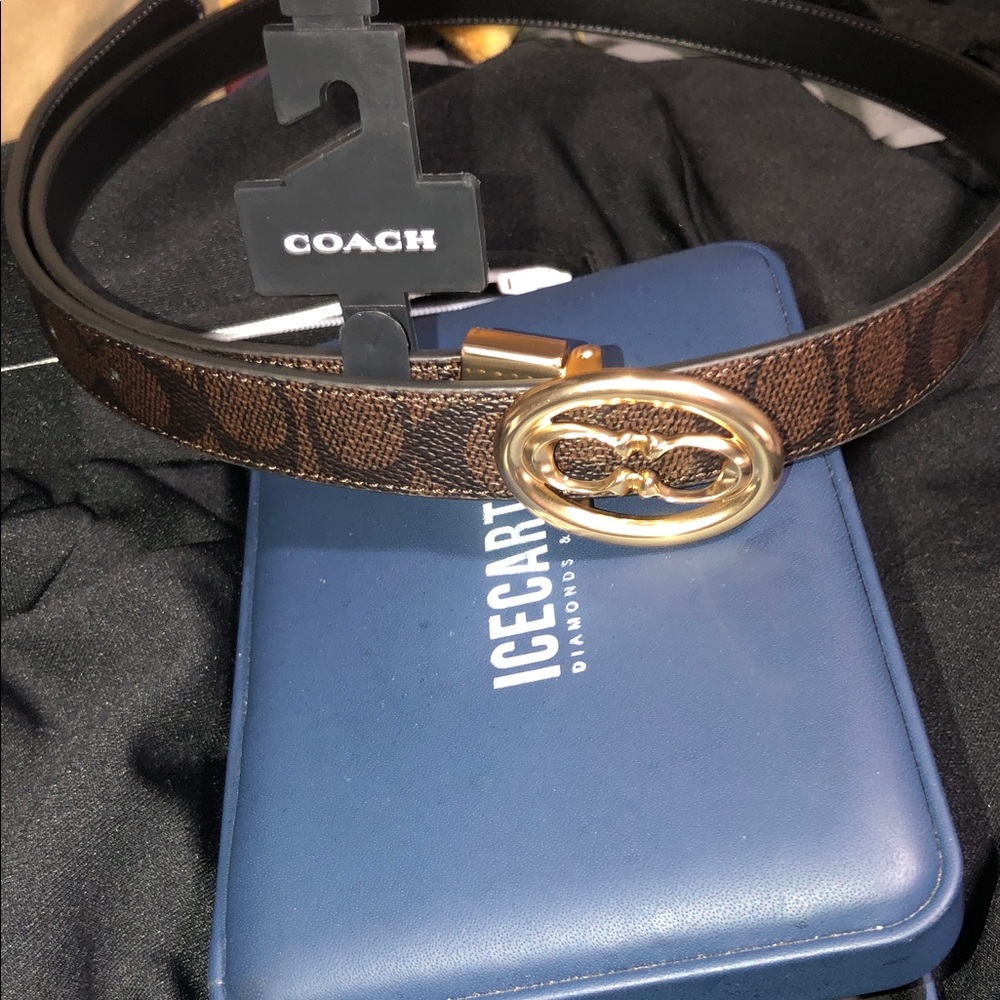 Coach Brown and Gold Women's Belt